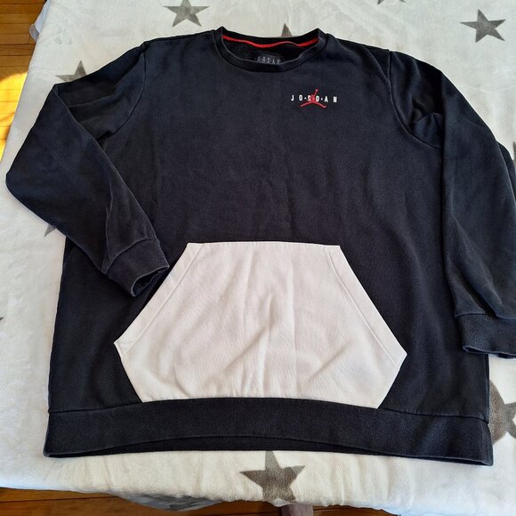 Jordan Other - Air Jordan Y2K Mens XXL Black Crewneck Sweatshirt Jumpman Logo Contrast Pocket